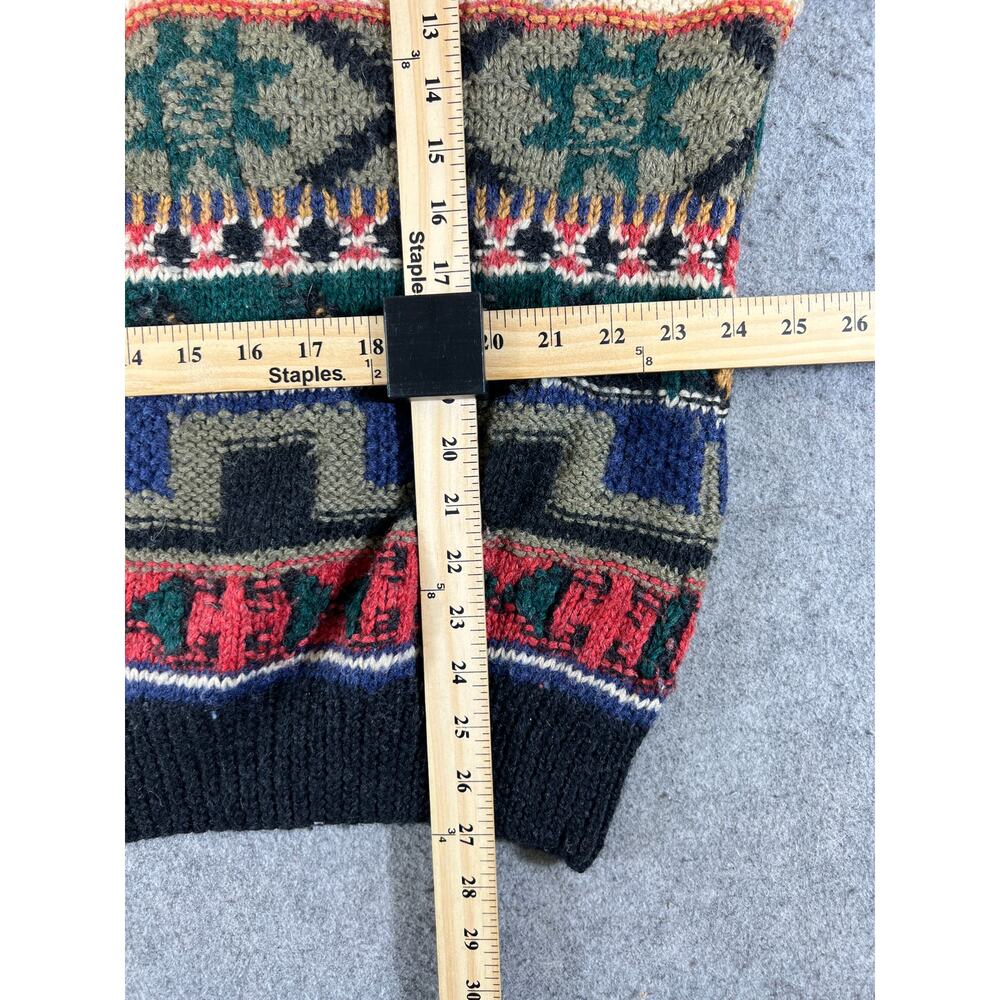 Vintage 80s Boston Traders Sweater Mens XL Multicolor Wool Knit Pullover Jumper - Picture 3 of 8